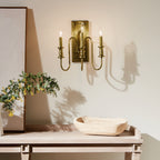KICHLER 52473NBR Karthe 14" 3 Light Wall Sconce Natural Brass