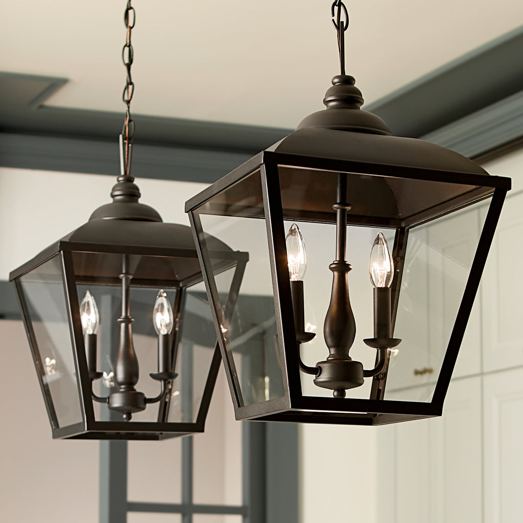 KICHLER 52474BKT Gentle Hill 19" 2 Light Pendant Textured Black