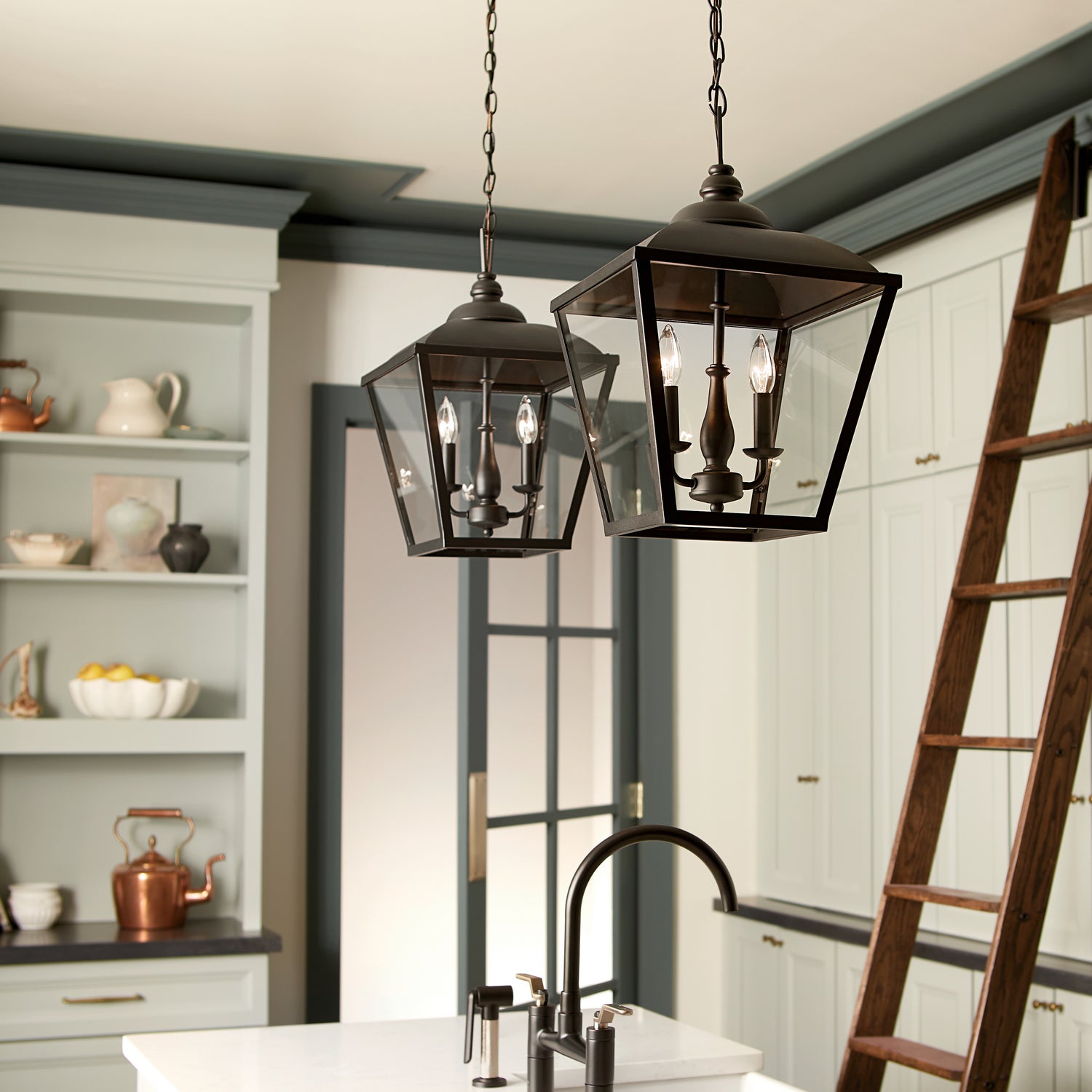 KICHLER 52474BKT Gentle Hill 19" 2 Light Pendant Textured Black