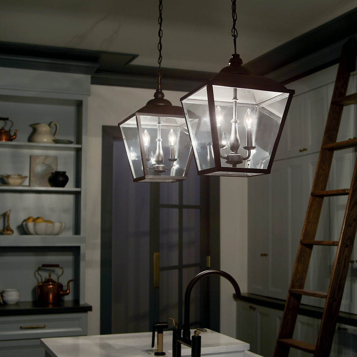 KICHLER 52474BKT Gentle Hill 19" 2 Light Pendant Textured Black
