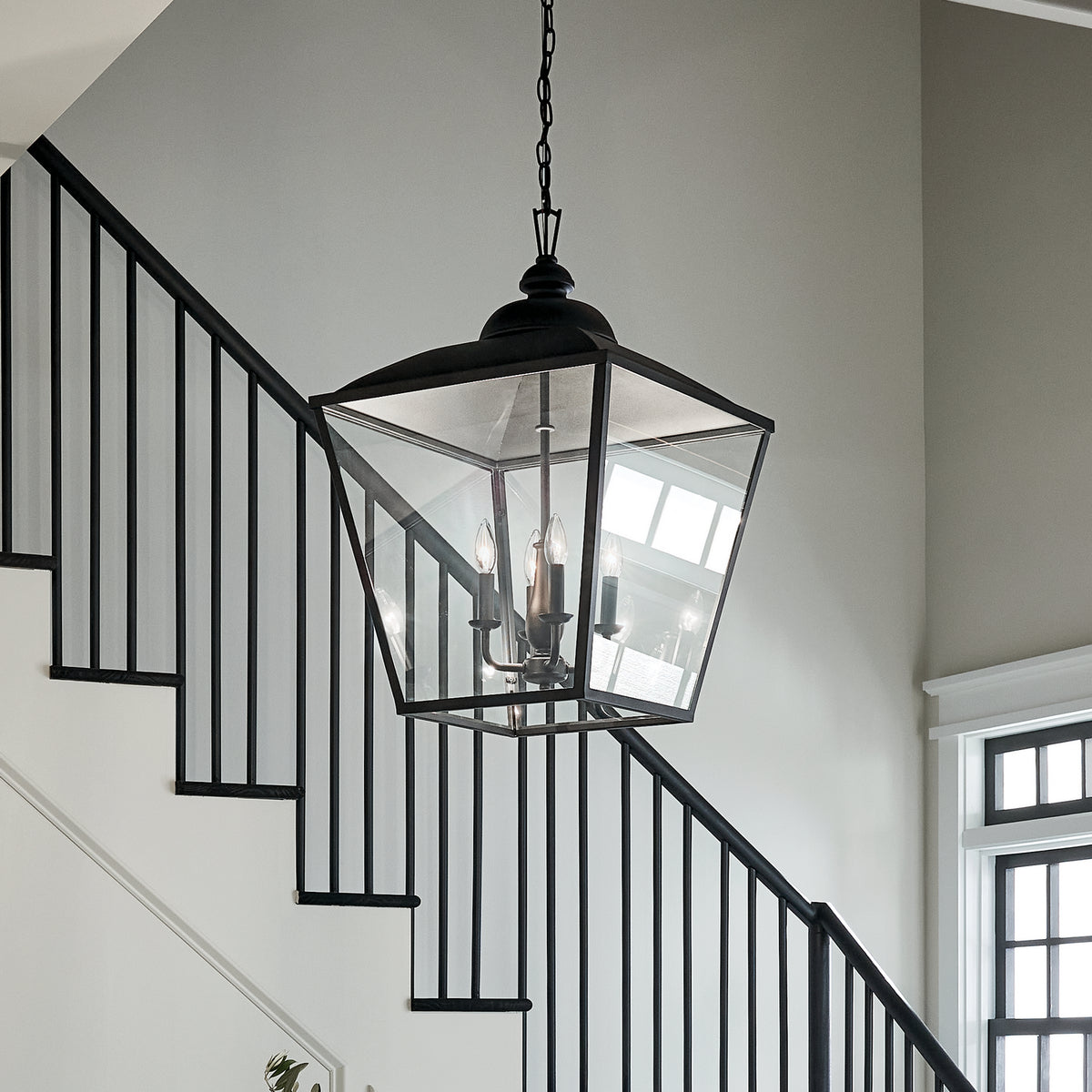 KICHLER 52475BKT Gentle Hill 27.5" 4 Light Foyer Pendant Textured Black
