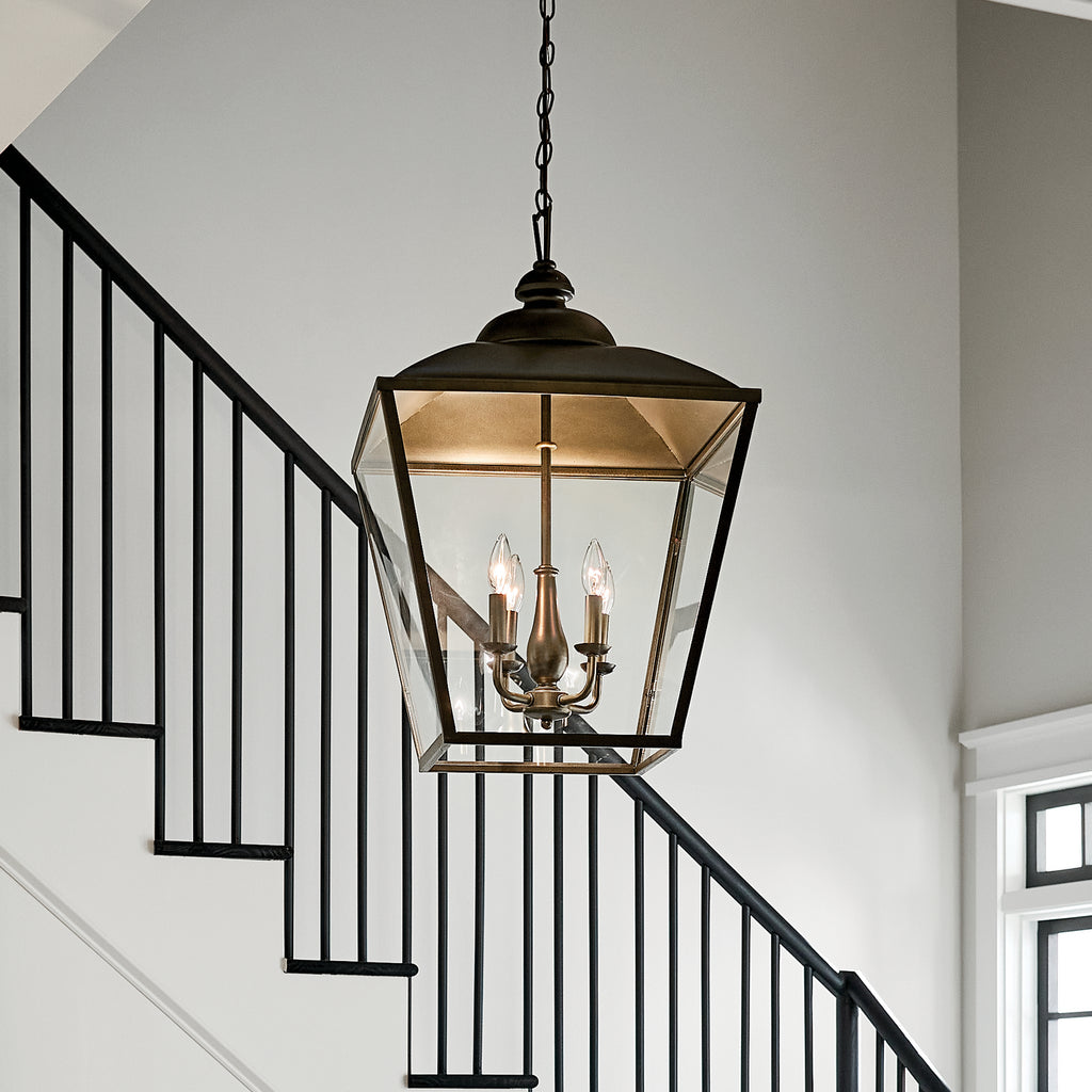 KICHLER 52475CHZ Gentle Hill 27.5" 4 Light Foyer Pendant Character Bronze