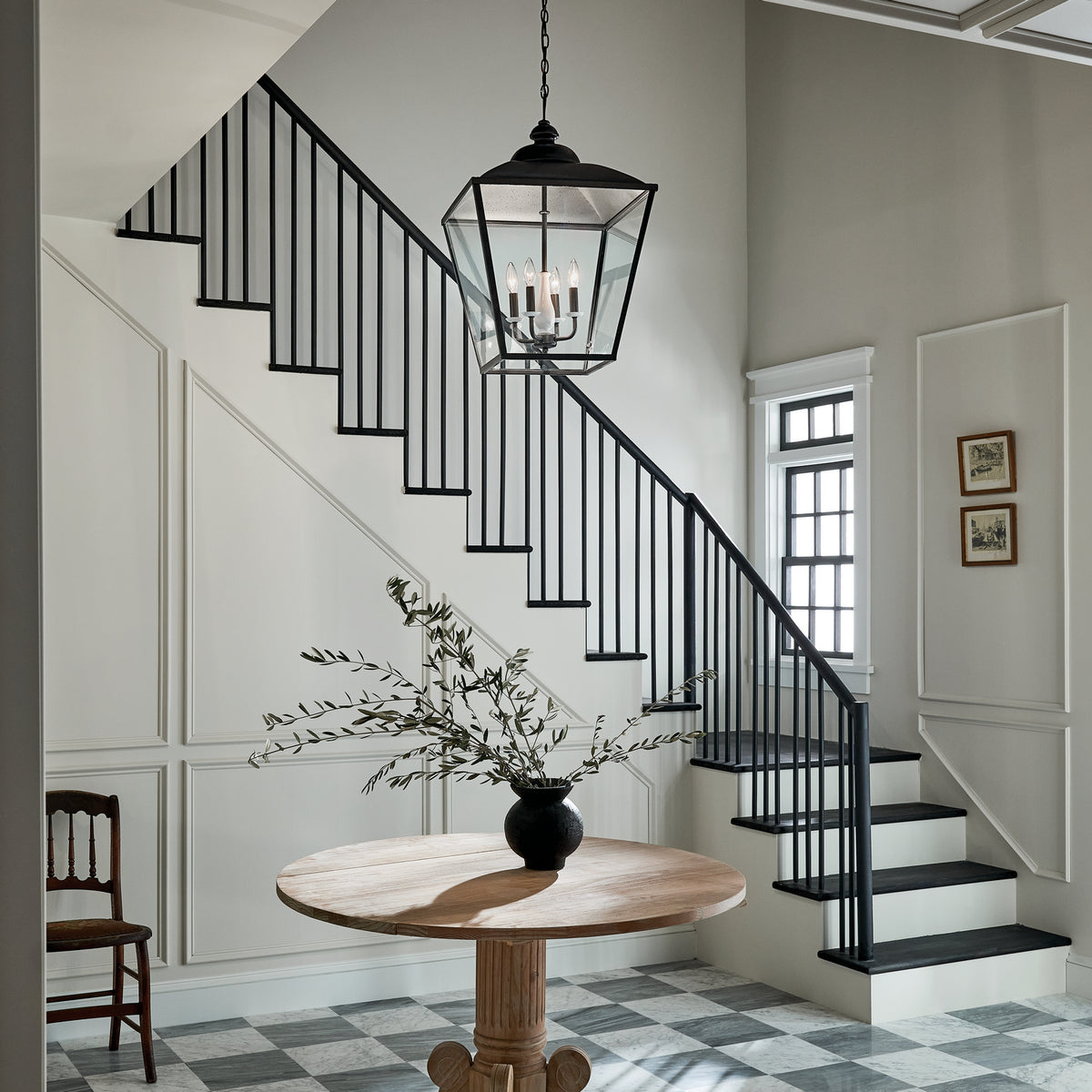 KICHLER 52475AVI Gentle Hill 27.5" 4 Light Foyer Pendant Anvil Iron