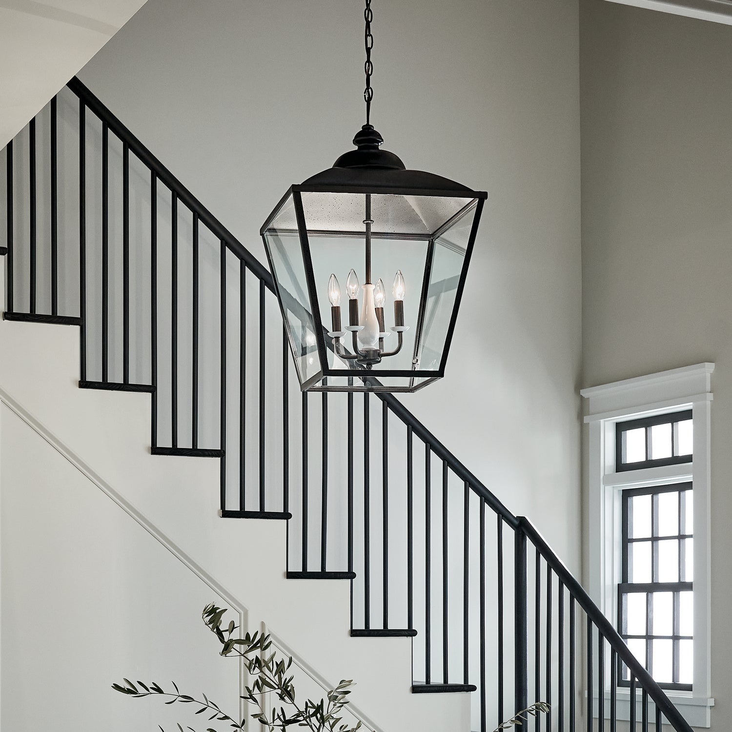 KICHLER 52475AVI Gentle Hill 27.5" 4 Light Foyer Pendant Anvil Iron