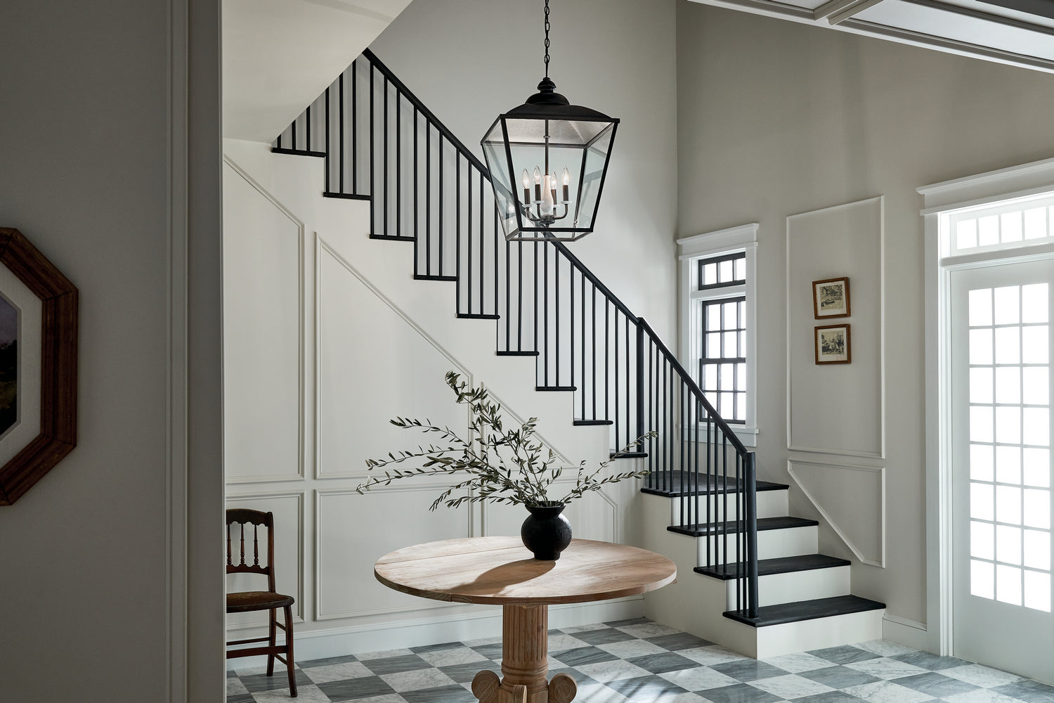 KICHLER 52475AVI Gentle Hill 27.5" 4 Light Foyer Pendant Anvil Iron