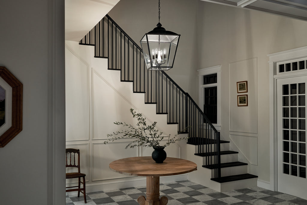 KICHLER 52475AVI Gentle Hill 27.5" 4 Light Foyer Pendant Anvil Iron