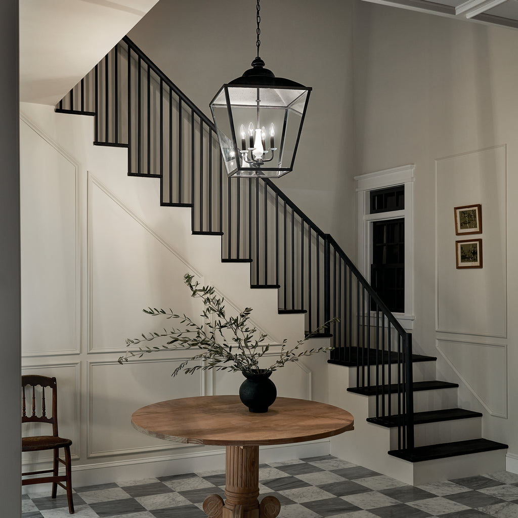KICHLER 52475AVI Gentle Hill 27.5" 4 Light Foyer Pendant Anvil Iron