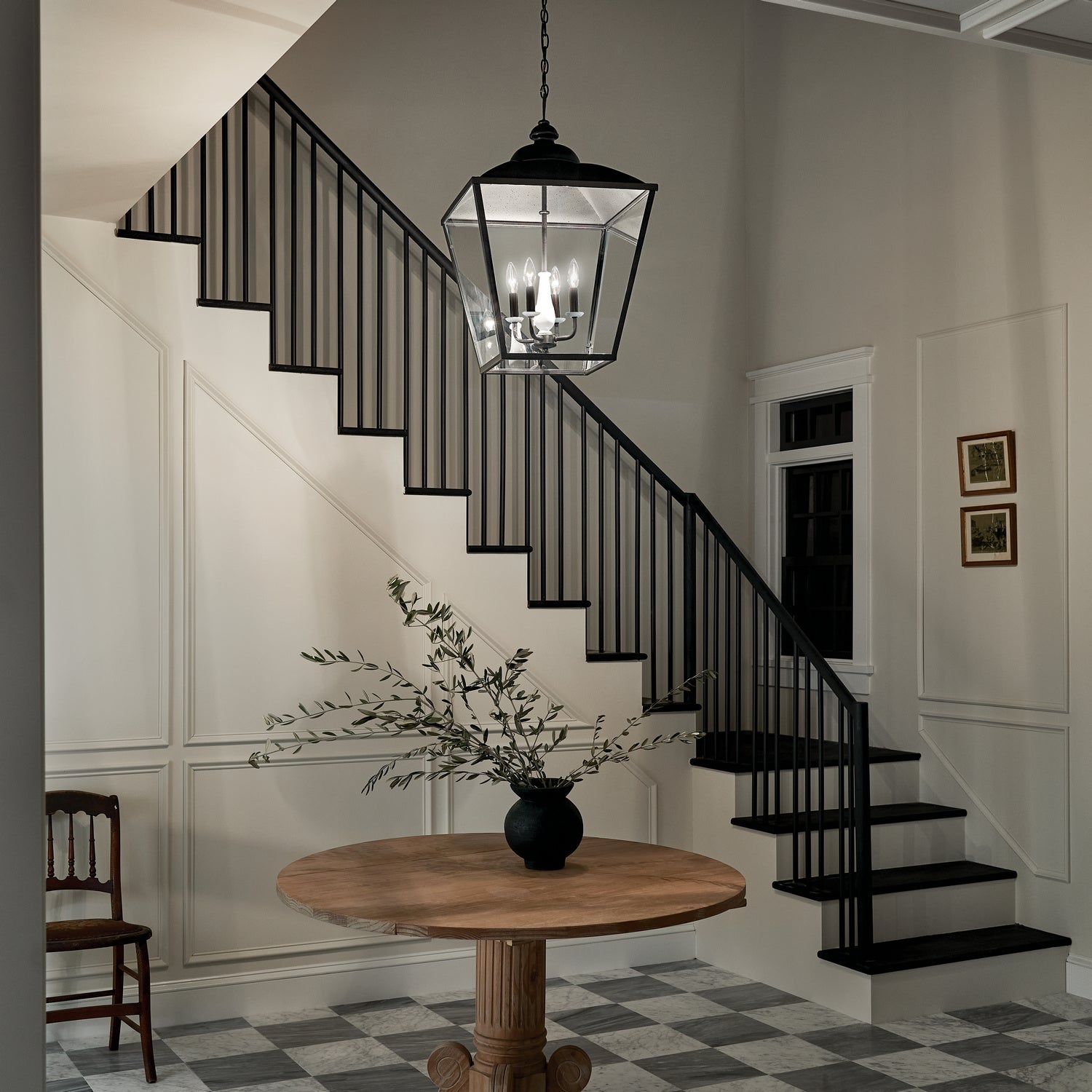 KICHLER 52475AVI Gentle Hill 27.5" 4 Light Foyer Pendant Anvil Iron