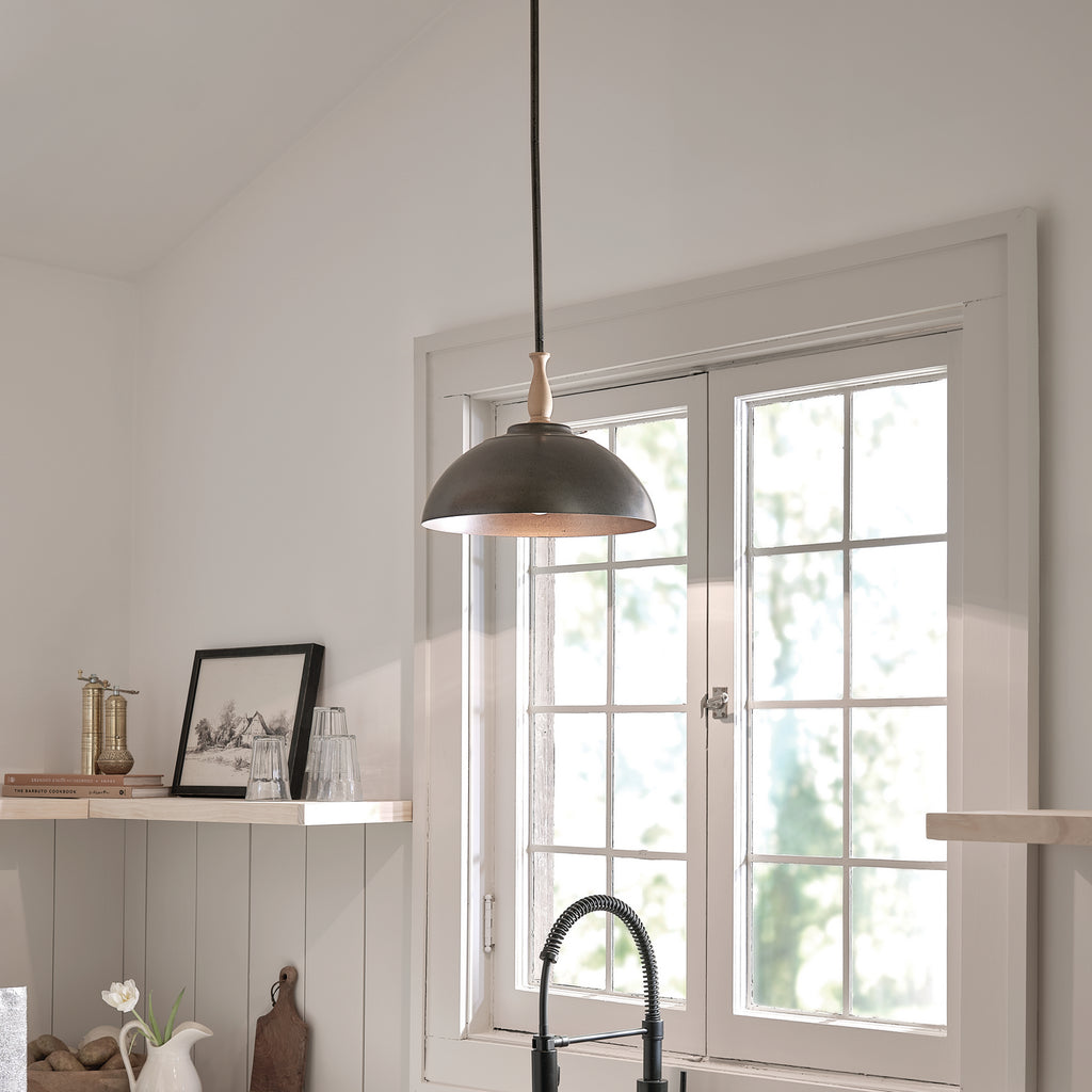 KICHLER 52476AVI Thera 14" 1 Light Pendant Anvil Iron