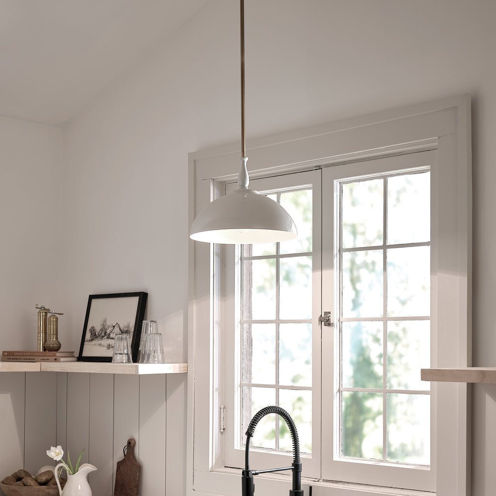 KICHLER 52476WH Thera 14" 1 Light Pendant White