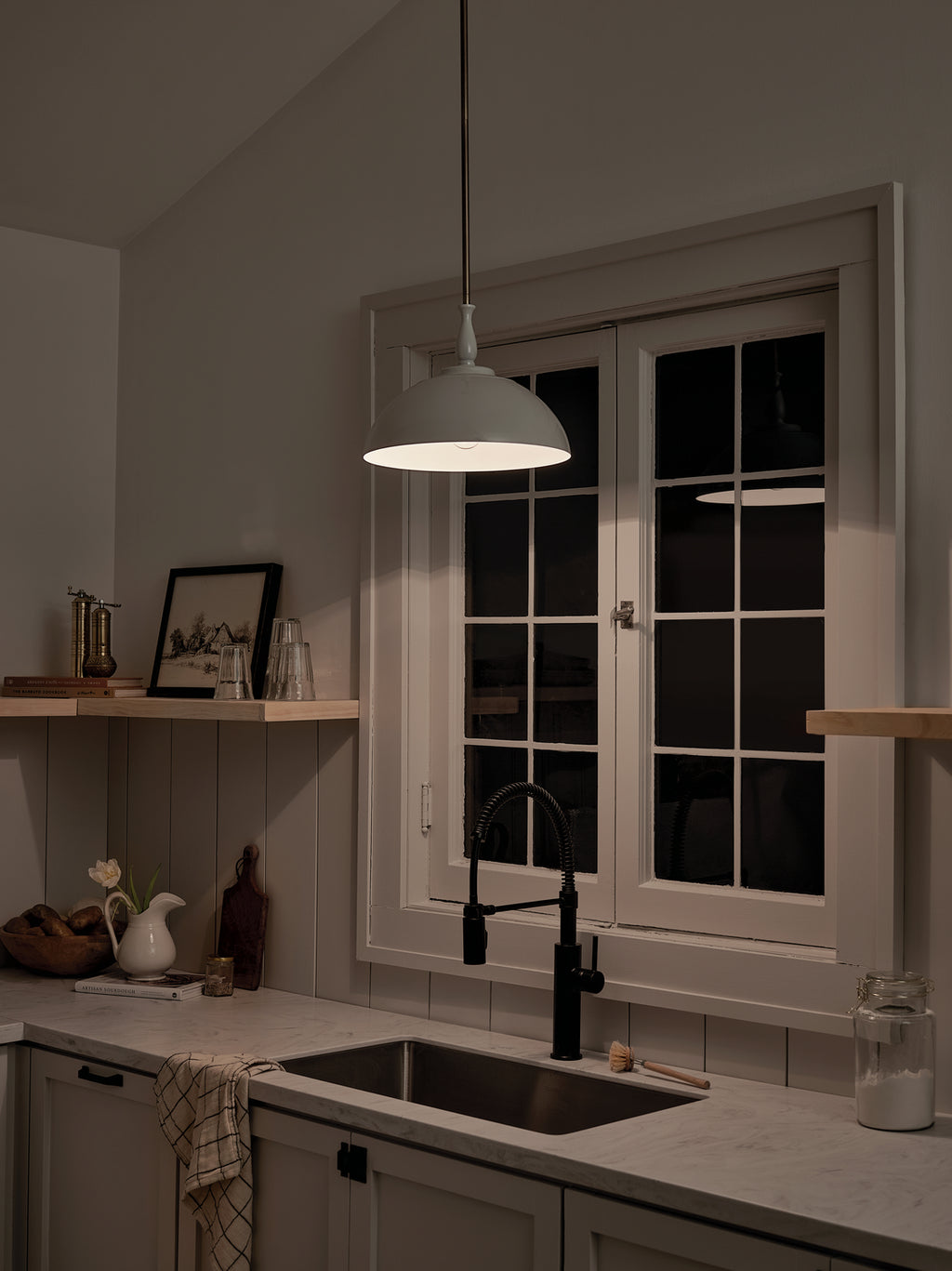 KICHLER 52476WH Thera 14" 1 Light Pendant White