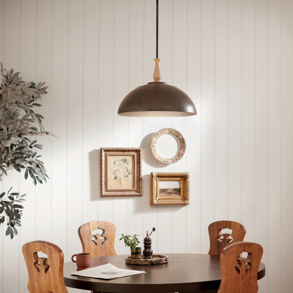 KICHLER 52477AVI Thera 18" 1 Light Pendant Anvil Iron