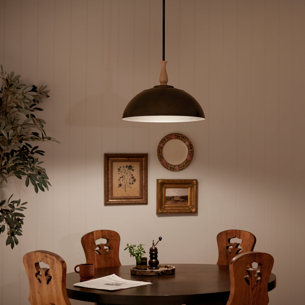 KICHLER 52477AVI Thera 18" 1 Light Pendant Anvil Iron