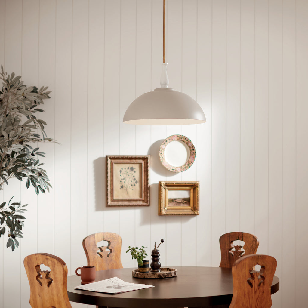 KICHLER 52477GRG Thera 18" 1 Light Pendant Greige