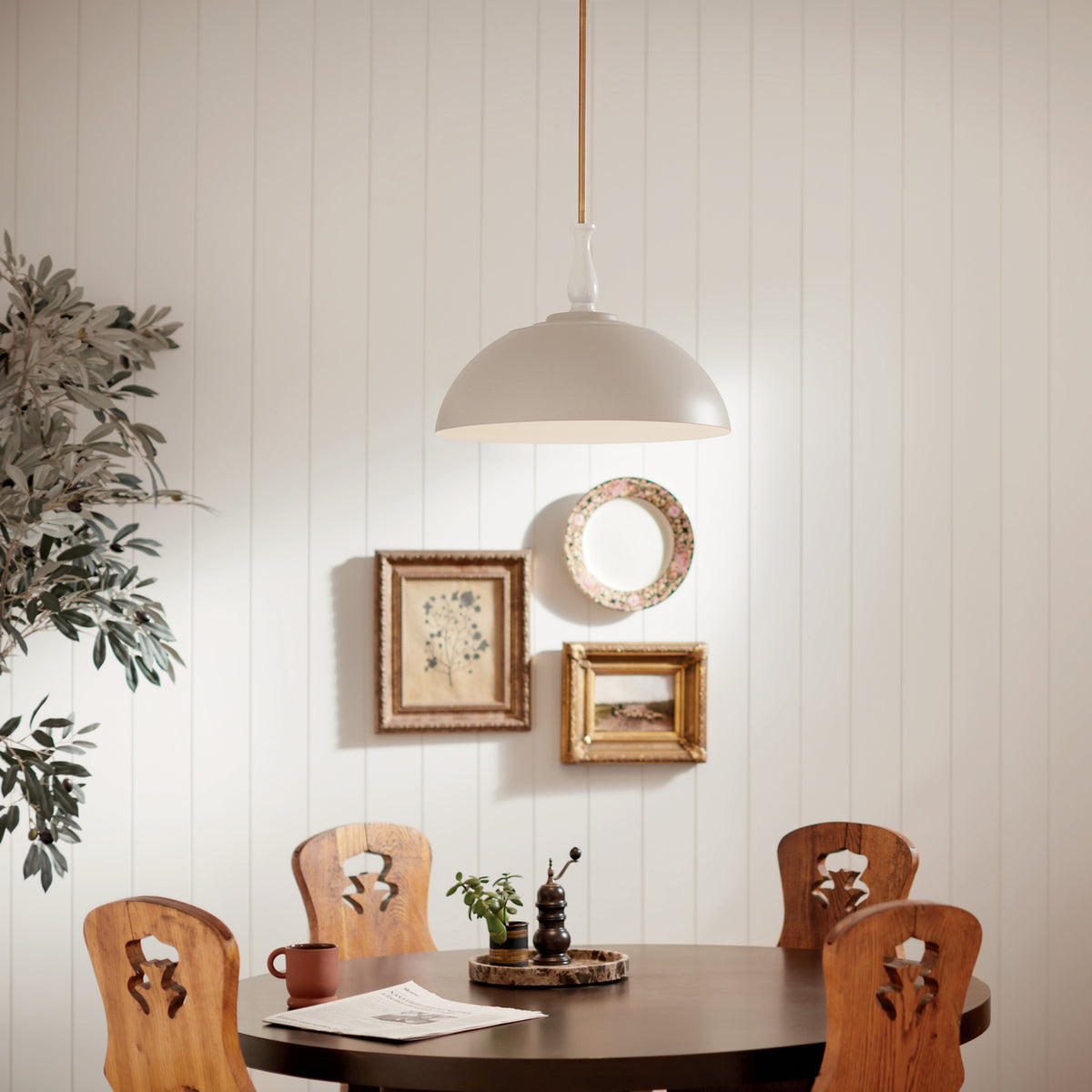 KICHLER 52477GRG Thera 18" 1 Light Pendant Greige