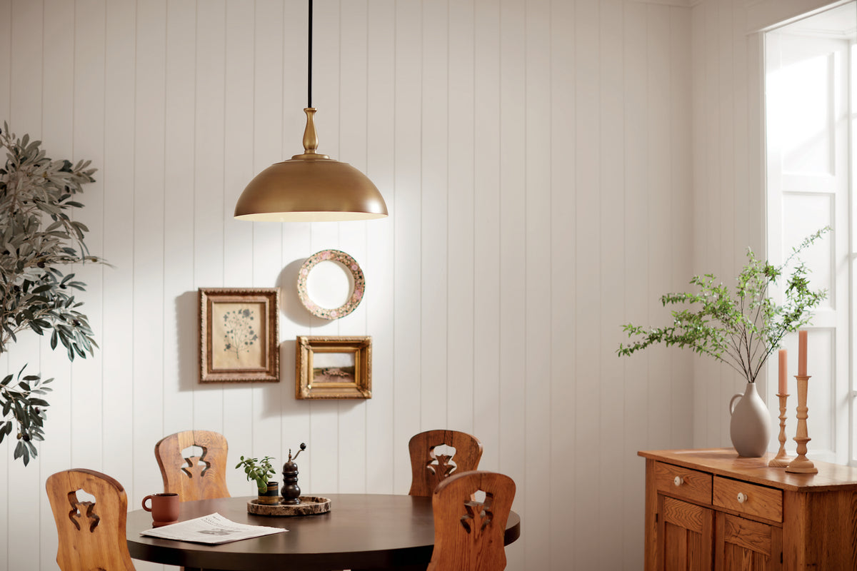 KICHLER 52477NBR Thera 18" 1 Light Pendant Natural Brass