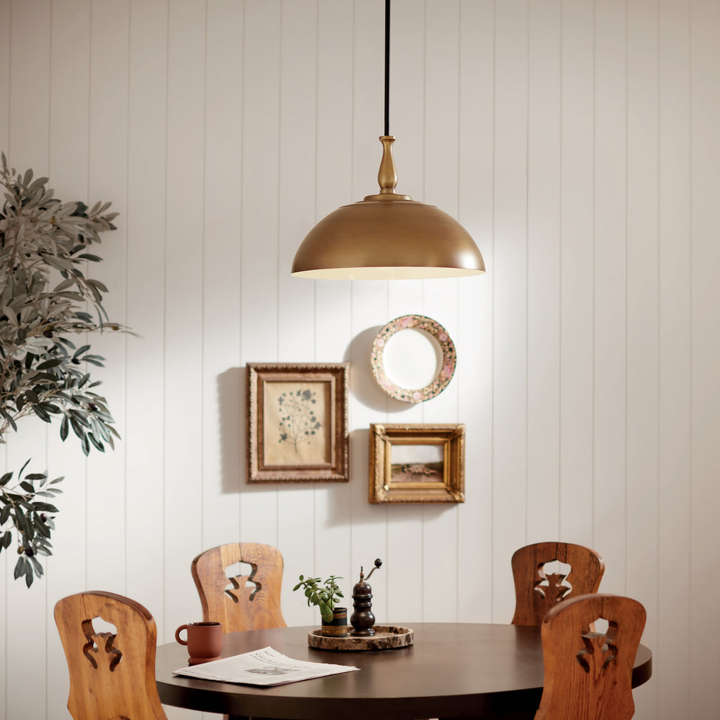 KICHLER 52477NBR Thera 18" 1 Light Pendant Natural Brass