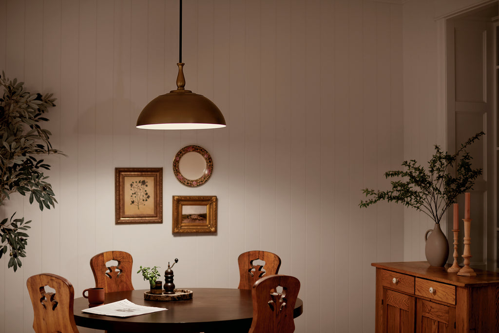 KICHLER 52477NBR Thera 18" 1 Light Pendant Natural Brass