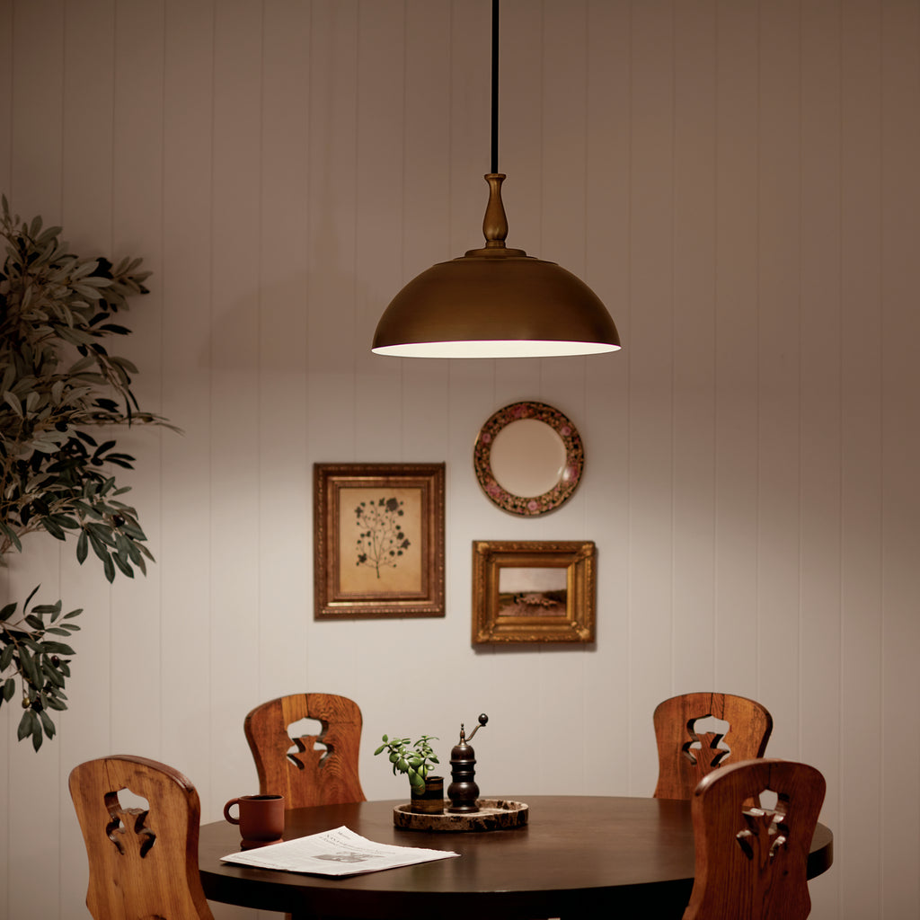 KICHLER 52477NBR Thera 18" 1 Light Pendant Natural Brass