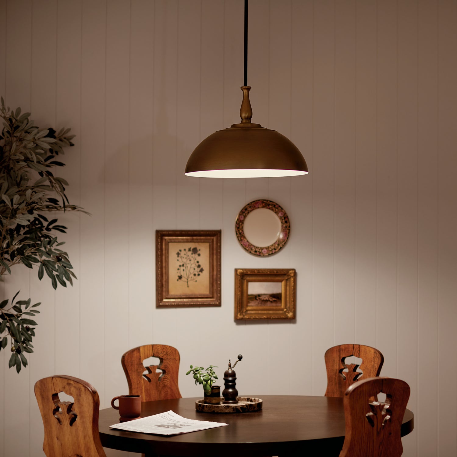 KICHLER 52477NBR Thera 18" 1 Light Pendant Natural Brass