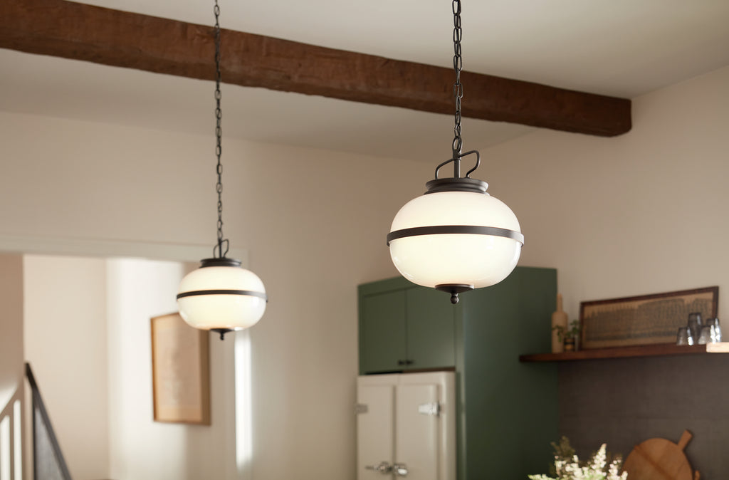KICHLER 52478BKT Dame 12" 2 Light Pendant Textured Black