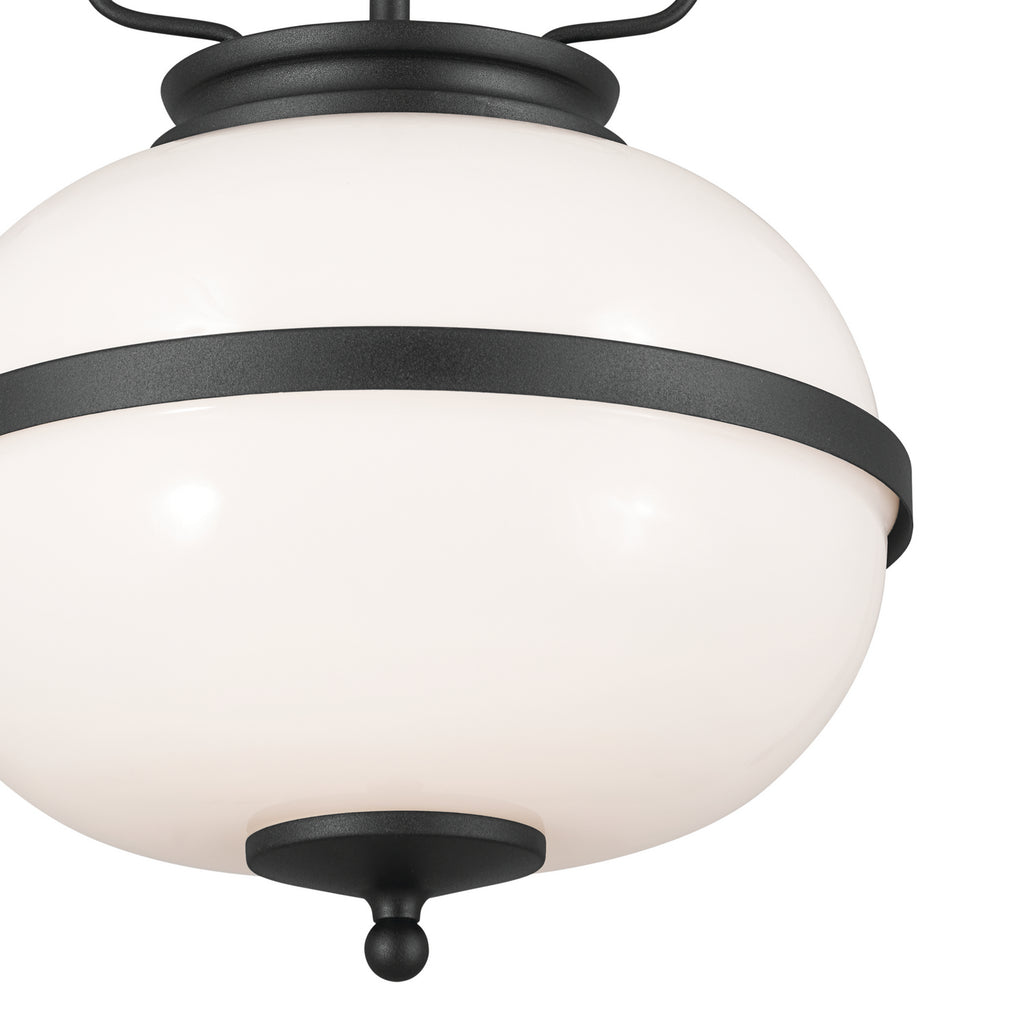 KICHLER 52478BKT Dame 12" 2 Light Pendant Textured Black