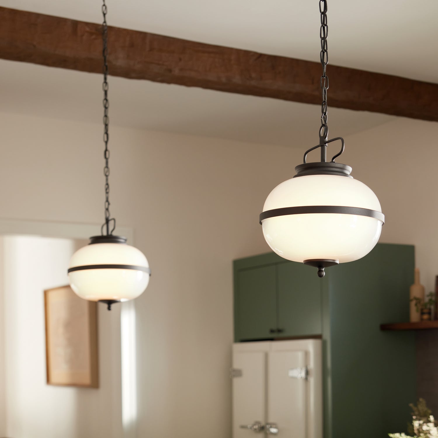 KICHLER 52478BKT Dame 12" 2 Light Pendant Textured Black