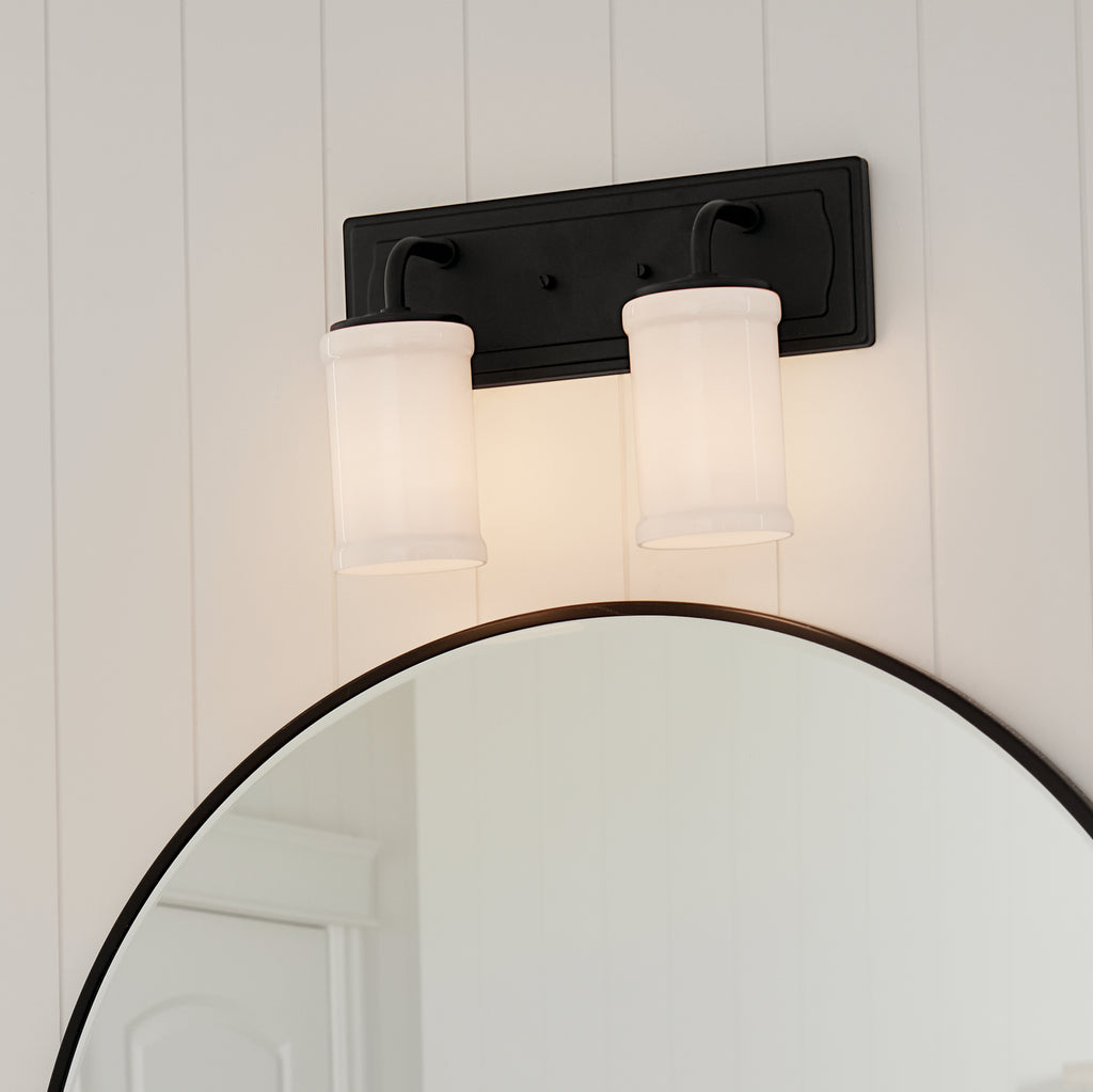 KICHLER 55130BKT Vetivene 10" 2 Light Vanity Light Textured Black