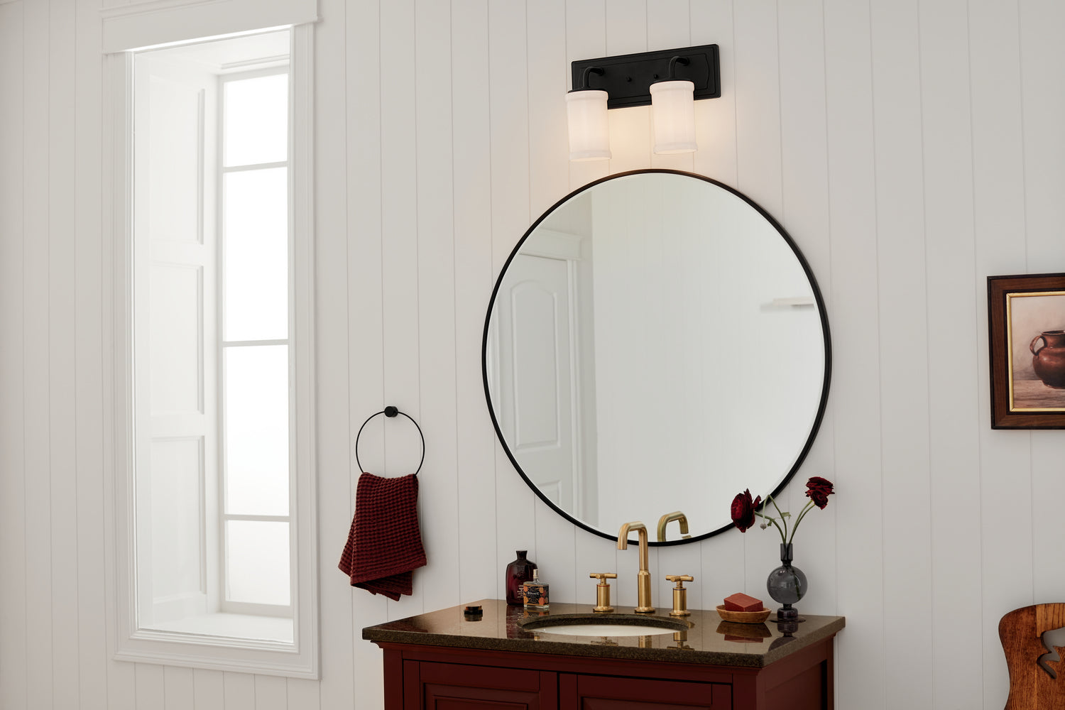 KICHLER 55130BKT Vetivene 10" 2 Light Vanity Light Textured Black