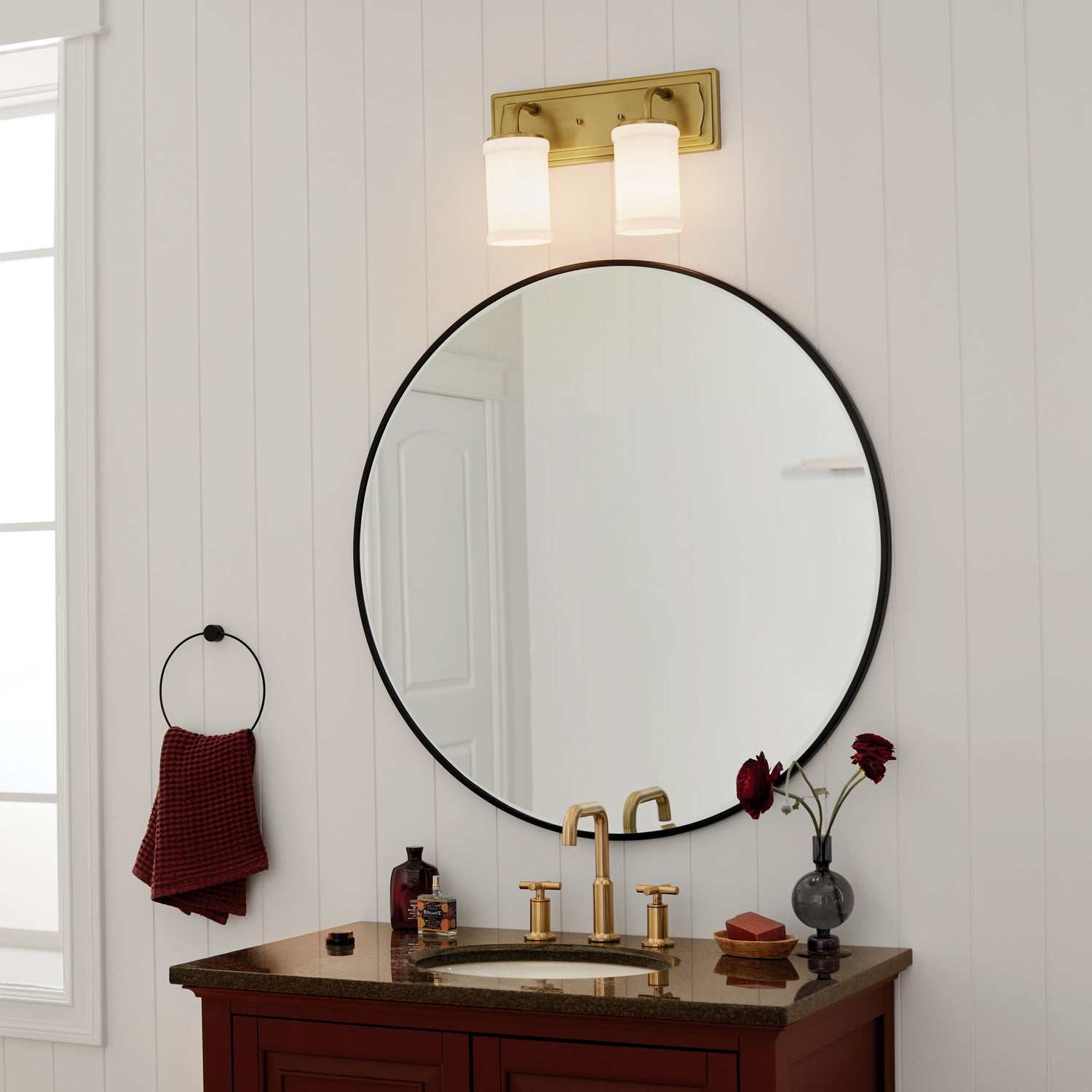KICHLER 55130NBR Vetivene 10" 2 Light Vanity Light Natural Brass