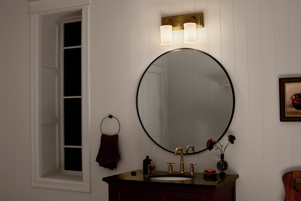 KICHLER 55130NBR Vetivene 10" 2 Light Vanity Light Natural Brass