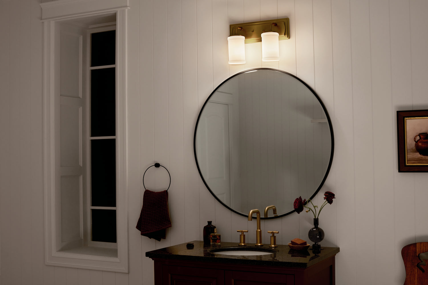KICHLER 55130NBR Vetivene 10" 2 Light Vanity Light Natural Brass