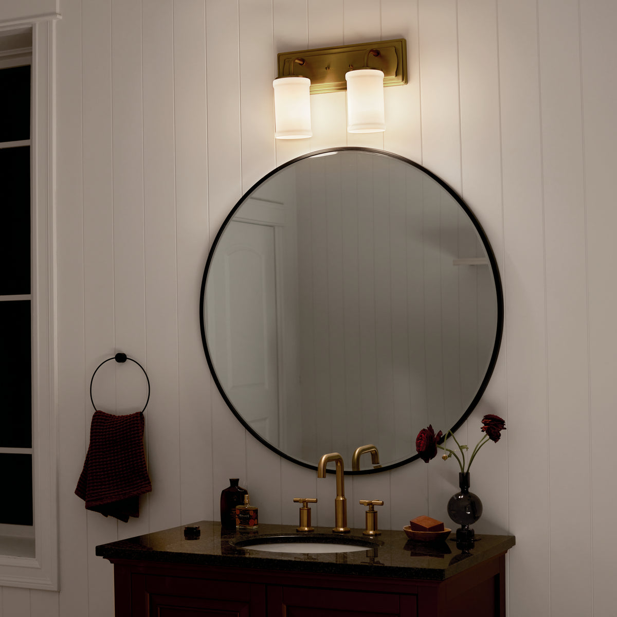 KICHLER 55130NBR Vetivene 10" 2 Light Vanity Light Natural Brass