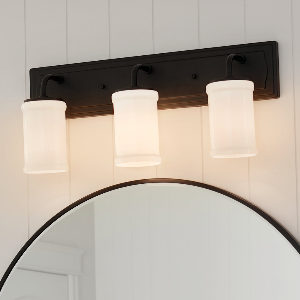 KICHLER 55131BKT Vetivene 10" 3 Light Vanity Light Textured Black