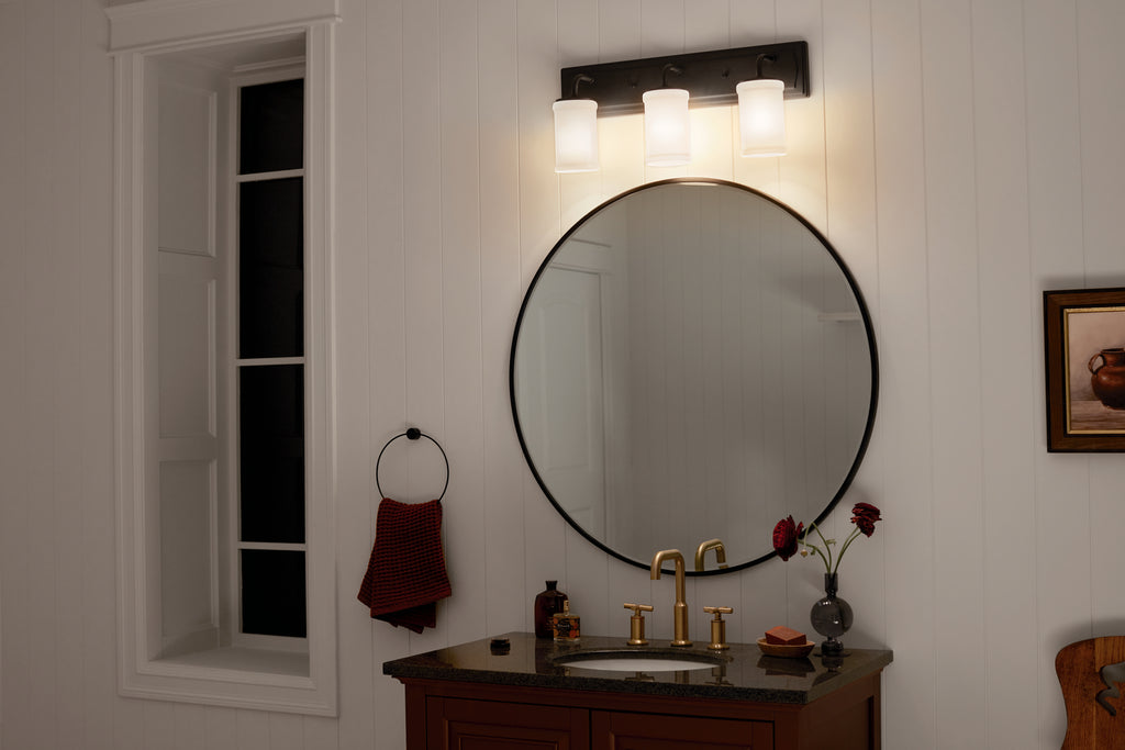 KICHLER 55131BKT Vetivene 10" 3 Light Vanity Light Textured Black