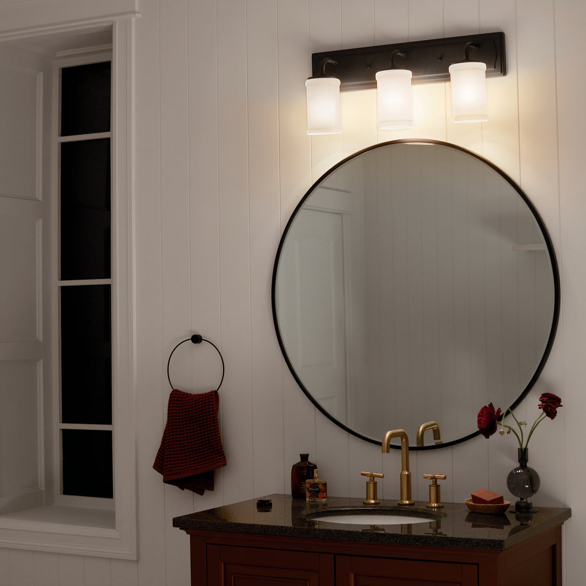 KICHLER 55131BKT Vetivene 10" 3 Light Vanity Light Textured Black