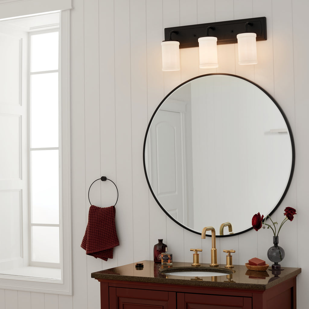 KICHLER 55131BKT Vetivene 10" 3 Light Vanity Light Textured Black