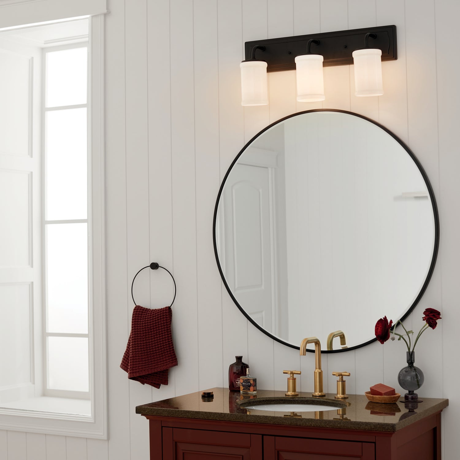 KICHLER 55131BKT Vetivene 10" 3 Light Vanity Light Textured Black