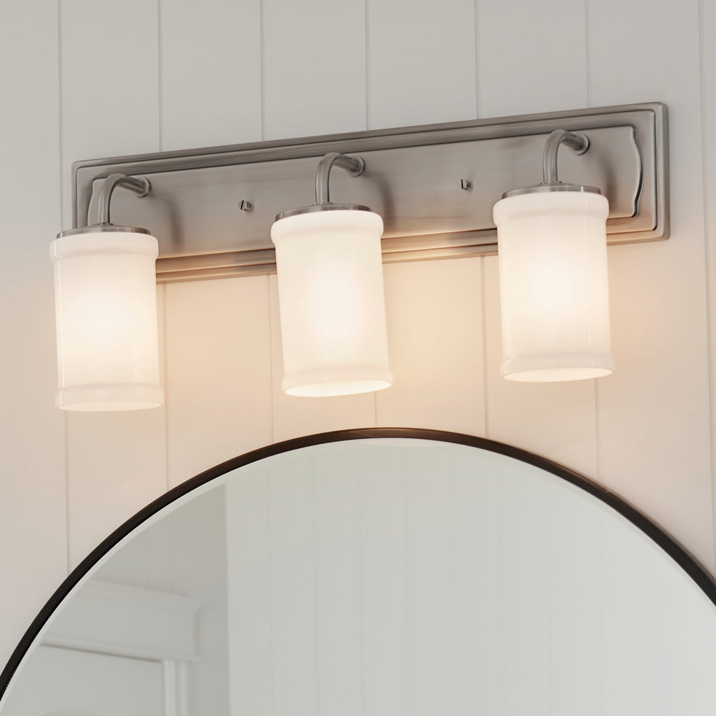 KICHLER 55131CLP Vetivene 10" 3 Light Vanity Light Classic Pewter