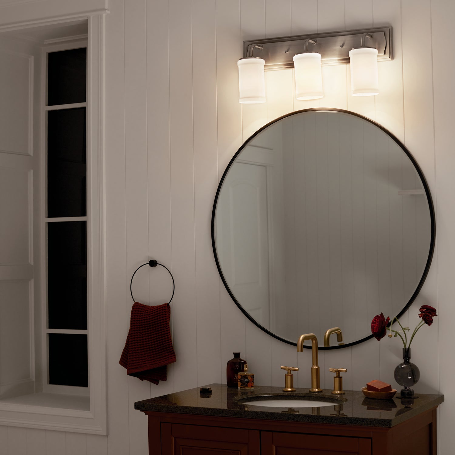 KICHLER 55131CLP Vetivene 10" 3 Light Vanity Light Classic Pewter