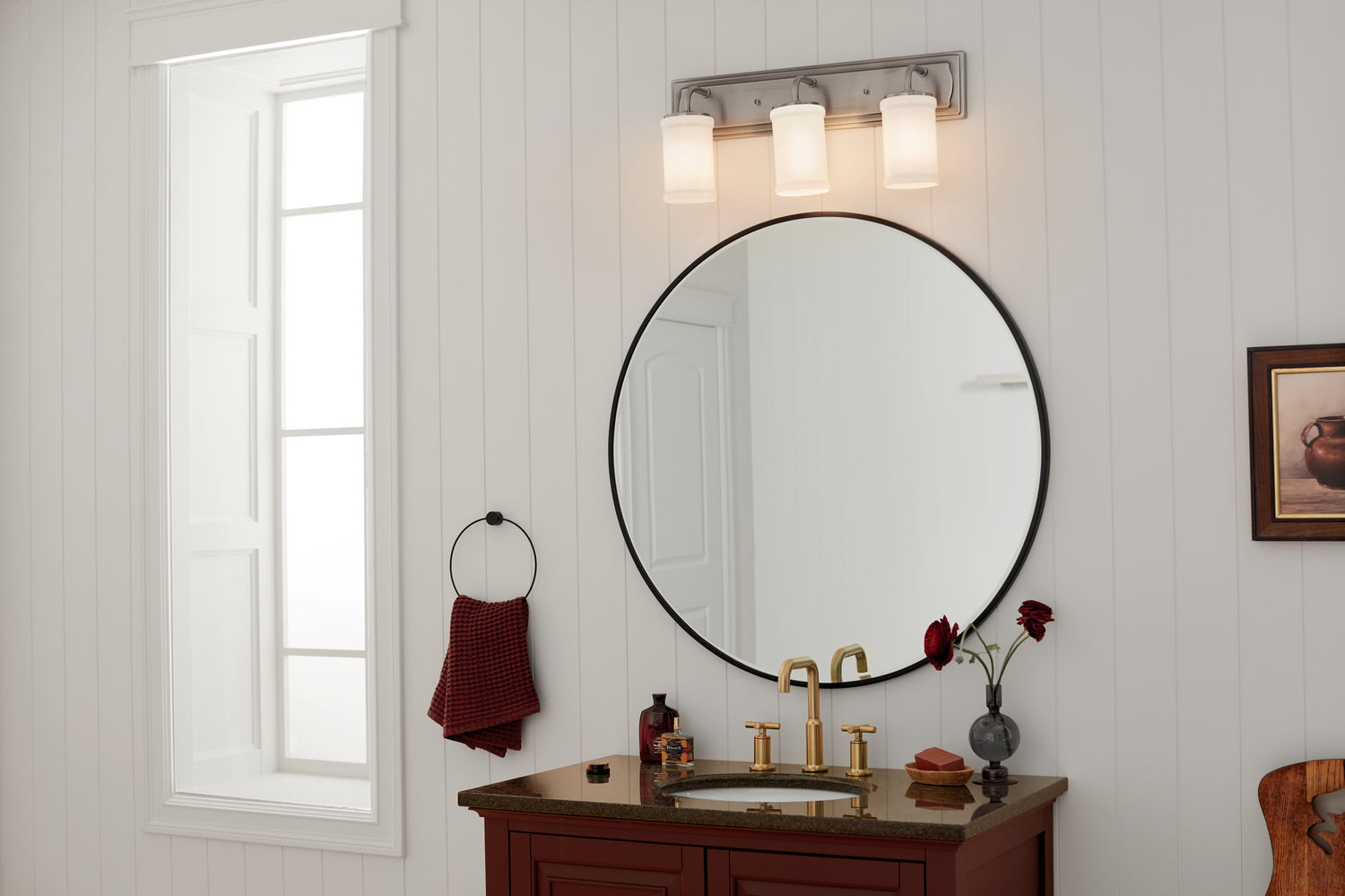 KICHLER 55131CLP Vetivene 10" 3 Light Vanity Light Classic Pewter