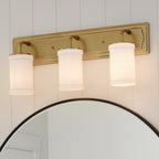 KICHLER 55131NBR Vetivene 10" 3 Light Vanity Light Natural Brass