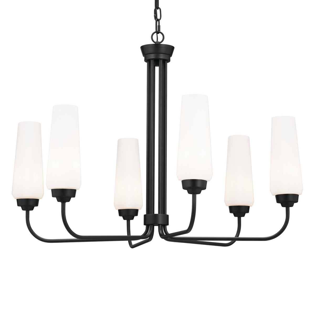KICHLER 52480BK Truby 29" 6 Light Chandelier Black