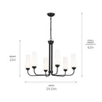 KICHLER 52480BK Truby 29" 6 Light Chandelier Black