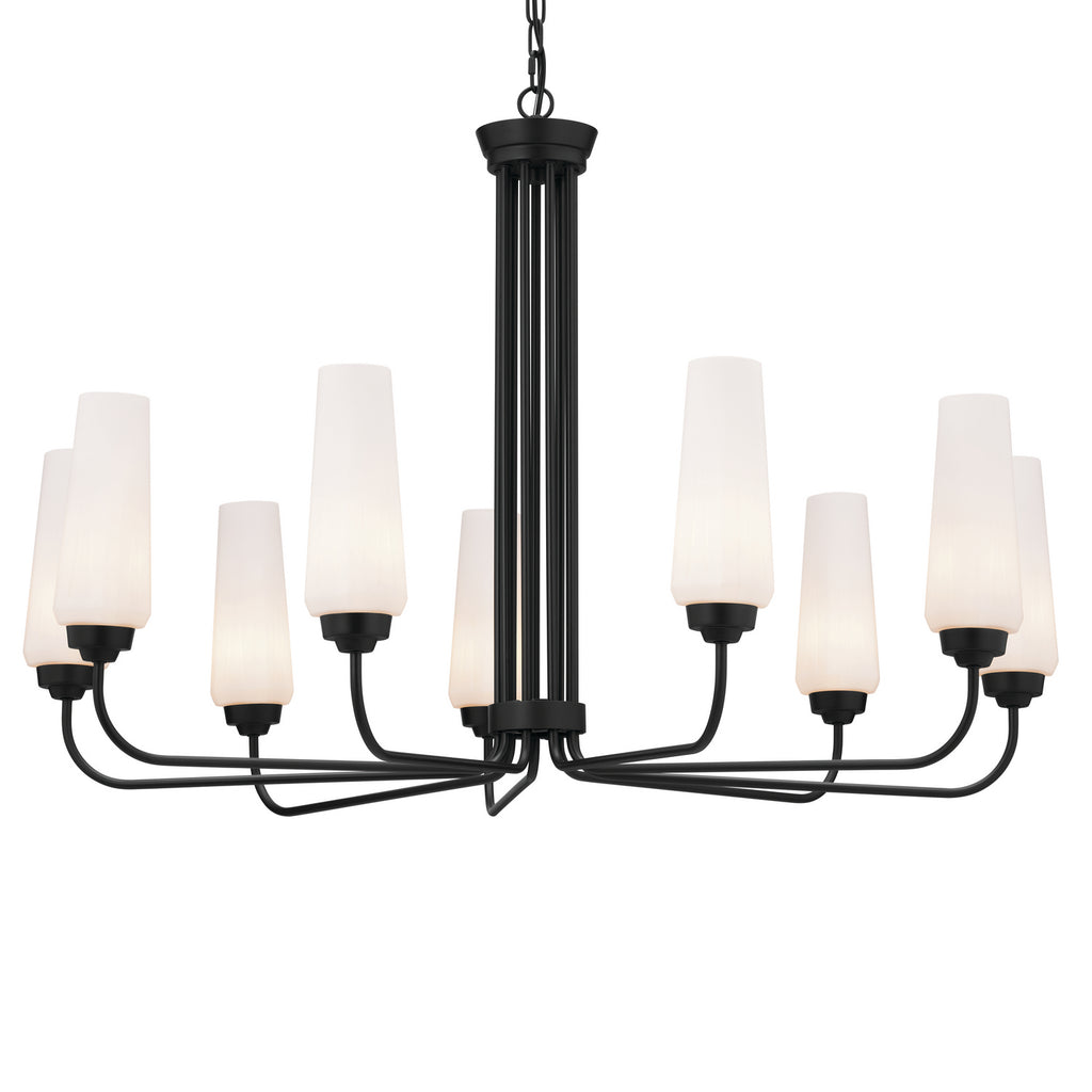 KICHLER 52481BK Truby 38" 9 Light Chandelier Black