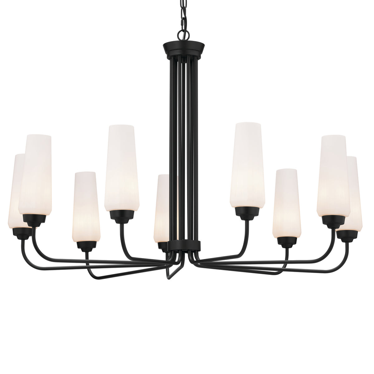 KICHLER 52481BK Truby 38" 9 Light Chandelier Black
