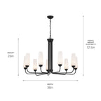 KICHLER 52481BK Truby 38" 9 Light Chandelier Black