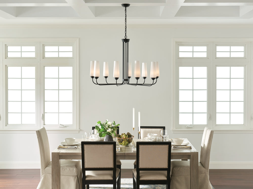 KICHLER 52481BK Truby 38" 9 Light Chandelier Black