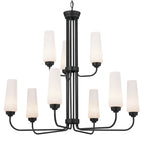 KICHLER 52482BK Truby 34" 9 Light 2-Tier Chandelier Black
