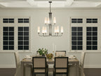 KICHLER 52482BK Truby 34" 9 Light 2-Tier Chandelier Black